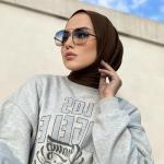 Instant Coffee Jersey Hijab Scarf with Buttons