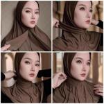 Instant Coffee Jersey Hijab Scarf with Buttons