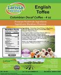 English Toffee Decaf Colombian Coffee Beans, 4 oz