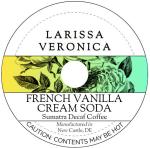 French Vanilla Cream Soda Sumatra Decaf Coffee (Single Serve K-Cup Pods) (Gourmet, Naturally Flavored, Whole Coffee Beans) (12 pods, ZIN: 575854) - 2 Pack