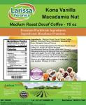 Kona Vanilla Macadamia Nut Medium Roast Decaf Coffee (Gourmet, Naturally Flavored, Whole Coffee Beans) (16 oz, ZIN: 564550) - 2 Pack