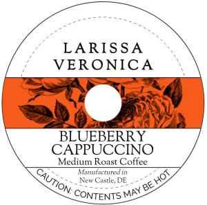 Blueberry Cappuccino Medium Roast Coffee (Single Serve K-Cup Pods) (Gourmet, Naturally Flavored, Whole Coffee Beans) (12 pods, ZIN: 578184)