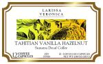 Tahitian Vanilla Hazelnut Sumatra Decaf Coffee (Single Serve K-Cup Pods) (Gourmet, Naturally Flavored, Whole Coffee Beans) (12 pods, ZIN: 575726)
