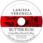 Butter Rum Costa Rica Decaf Coffee (Single Serve K-Cup Pods) (Gourmet, Naturally Flavored, Whole Coffee Beans) (12 pods, ZIN: 571632)
