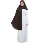 Rem Rleoy Muslim Instant Hijab for Women Chiffon Ruffled Trim Headscarfs Lightweight Flowy Smooth Prayer Long Hijab Dark Coffee