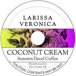 Coconut Cream Sumatra Decaf Coffee (Single Serve K-Cup Pods) (Gourmet, Naturally Flavored, Whole Coffee Beans) (12 pods, ZIN: 572222)
