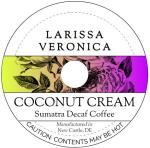 Coconut Cream Sumatra Decaf Coffee (Single Serve K-Cup Pods) (Gourmet, Naturally Flavored, Whole Coffee Beans) (12 pods, ZIN: 572222)