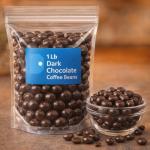 Dark Chocolate Coffee Beans – 1 lb Bag, Gourmet Chocolate-Covered Espresso Beans, Rich & Crunchy Snack