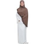 Rem Rleoy Muslim Instant Hijab for Women Chiffon Ruffled Trim Headscarfs Lightweight Flowy Smooth Prayer Long Hijab Coffee