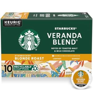 Starbucks Blonde Roast K-Cup Coffee Pods, 10 Count