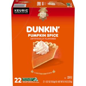 Dunkin' Pumpkin Spice Coffee Pods - 22 Count