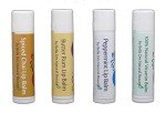 4 Natural Lip Balms: Peppermint, Butter Rum, Chai