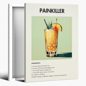 Painkiller Cocktail Recipe Canvas Wall Art Decor
