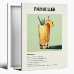 Painkiller Cocktail Recipe Canvas Wall Art Decor