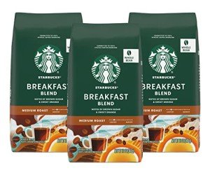 Starbucks Breakfast Blend Whole Bean Coffee, 3-Pack