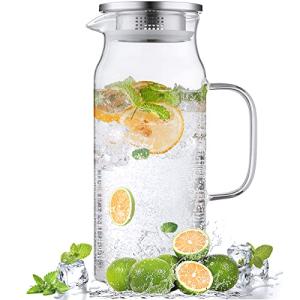 68 oz Glass Pitcher with Lid and Spout