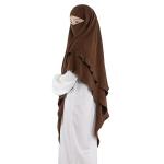 Soft Two-Layer Islamic Instant Hijab in Coffee