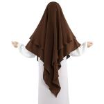 Soft Two-Layer Islamic Instant Hijab in Coffee