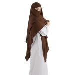 Soft Two-Layer Islamic Instant Hijab in Coffee