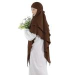 Soft Two-Layer Islamic Instant Hijab in Coffee