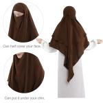 Soft Two-Layer Islamic Instant Hijab in Coffee