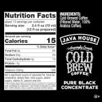 JAVA HOUSE Colombian Cold Brew Coffee Concentrate 32oz