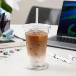 120 Clear Plastic Cups with Lids and Straws