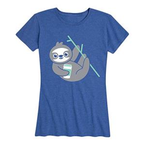 Coffee Sloth Women's Graphic Tee - Size Medium