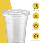 VITEVER 16oz Clear Plastic Cups with Lids & Straws