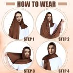 Vabean 4 Pack Instant Hijabs for Women