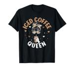 Iced Coffee Queen Messy Bun T-Shirt
