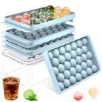 Round Ice Cube Tray with Lid for Drinks