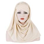 Lightweight Soft Solid Color Hijab Set in Beige/Coffee
