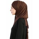 Lightweight Soft Solid Color Hijab Set in Beige/Coffee