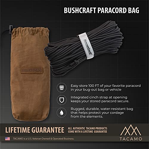 TACAMO Canvas Bushcraft Bag for Paracord, Coyote Brown