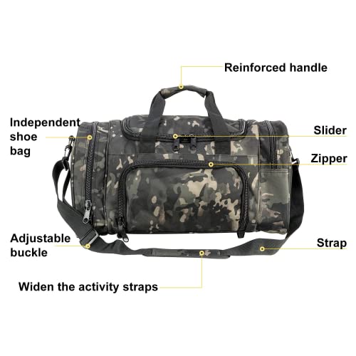 Waterproof Military Duffel Bag with Shoes Compartment