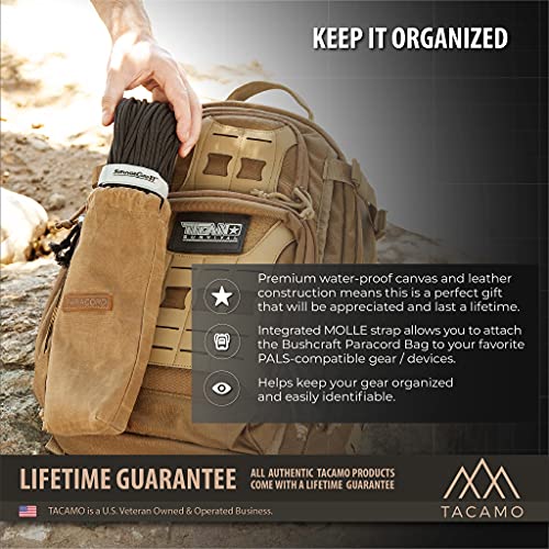 TACAMO Canvas Bushcraft Bag for Paracord, Coyote Brown