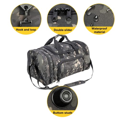 Waterproof Military Duffel Bag with Shoes Compartment