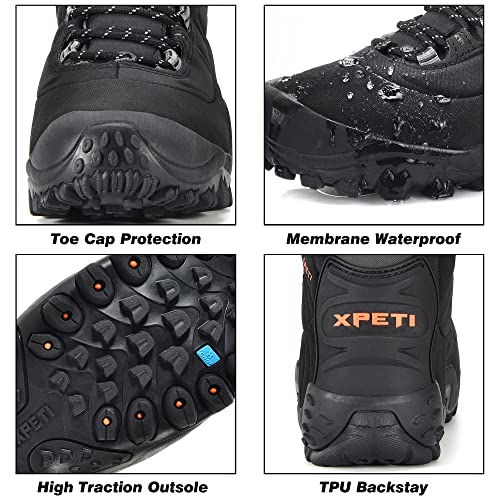 Manfen Waterproof Hiking Boots for Men, Black