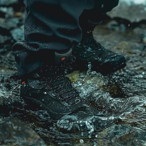 Manfen Waterproof Hiking Boots for Men, Black