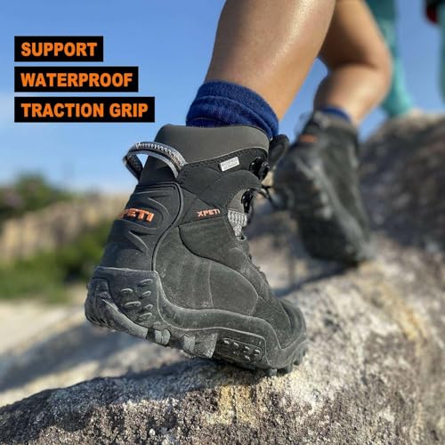 Manfen Waterproof Hiking Boots for Men, Black