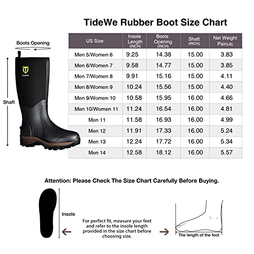 TIDEWE Waterproof Neoprene Boots - Men's Size 10