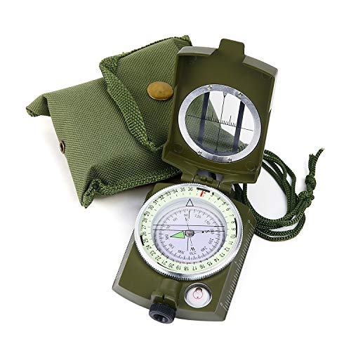 Military-grade Lensatic Compass for Camping and Hiking