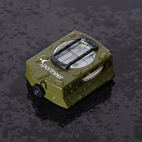 Military-grade Lensatic Compass for Camping and Hiking