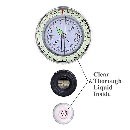 Military-grade Lensatic Compass for Camping and Hiking