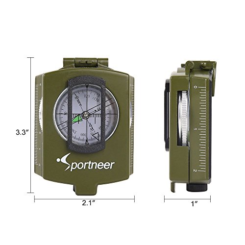 Military-grade Lensatic Compass for Camping and Hiking