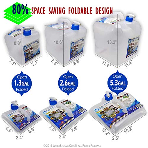 BPA-Free Collapsible Water Container with Spigot - 2 pack