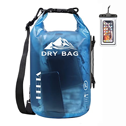 HEETA Waterproof Dry Bag Backpack - Transparent Blue 5L