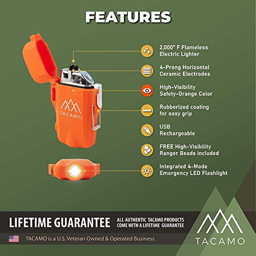 15-Piece Fire Making Bundle with Electric Arc Lighter