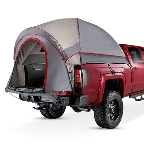 Napier Backroadz Truck Bed with Waterproof Material Coating, Comfortable and Spacious 2 Person Camping Tent, Waterproof Bed Tent, Durable and Sturdy Tent - Red/Grey, Full Size Short Bed (5.5'-5.8')